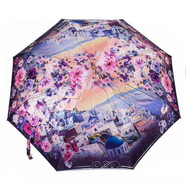 145 фиолет цветы с городом..