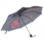 145 черный город с красной розой.